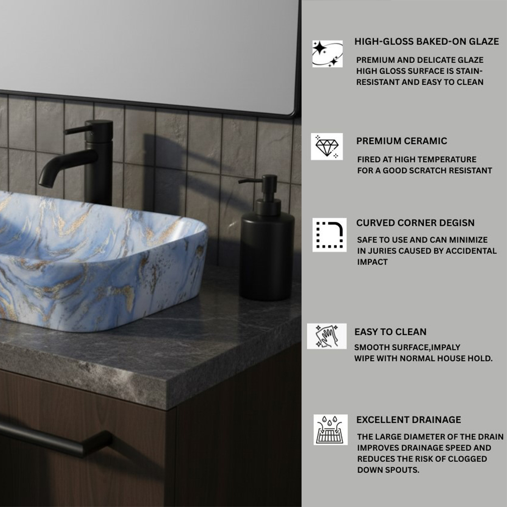 MS-1918 XYLOAN TABLE TOP BASIN GLOSSY (22"X14") - Image 4