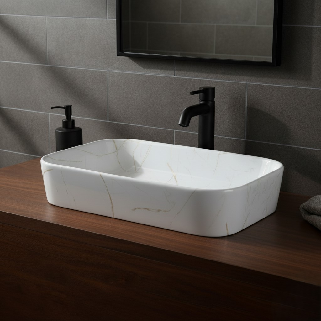 MS-1919 XYLOAN TABLE TOP BASIN GLOSSY (22"X14") - Image 2