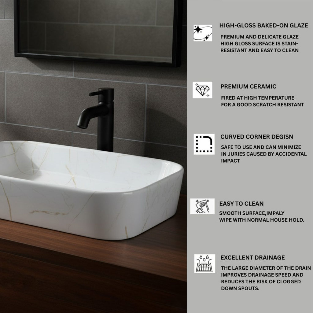 MS-1919 XYLOAN TABLE TOP BASIN GLOSSY (22"X14") - Image 4