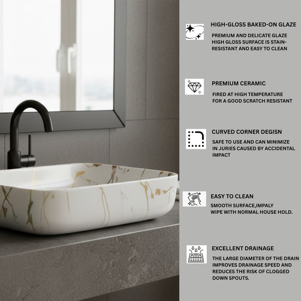 MS-2006 XYLOAN TABLE TOP BASIN GLOSSY (20"X16") - Image 4