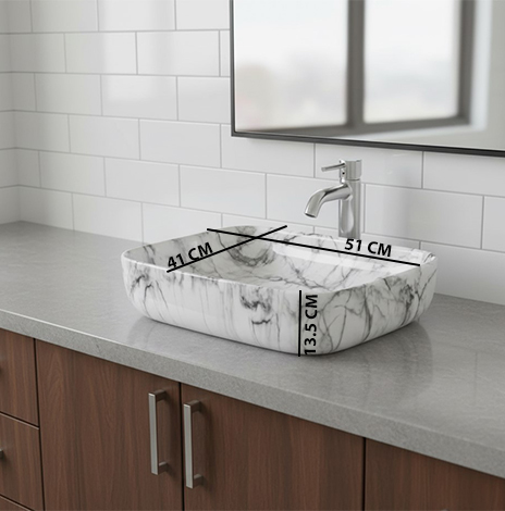 MS-2008 XYLOAN TABLE TOP BASIN GLOSSY (20"X16") - Image 3