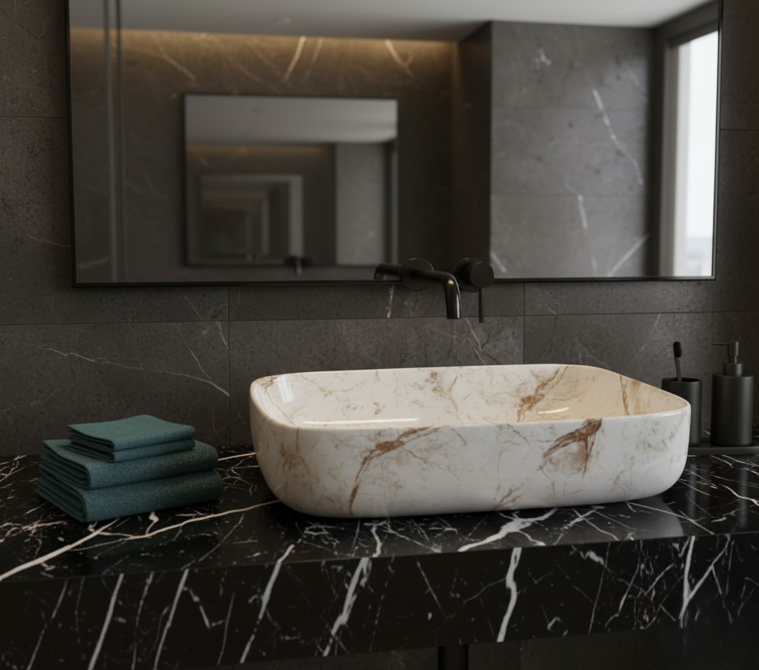 MS-2011 XYLOAN TABLE TOP BASIN GLOSSY (20"X16") - Image 2