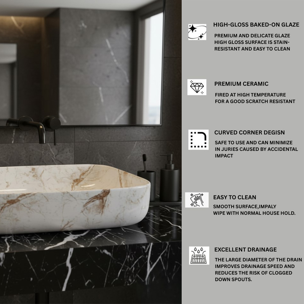 MS-2011 XYLOAN TABLE TOP BASIN GLOSSY (20"X16") - Image 4