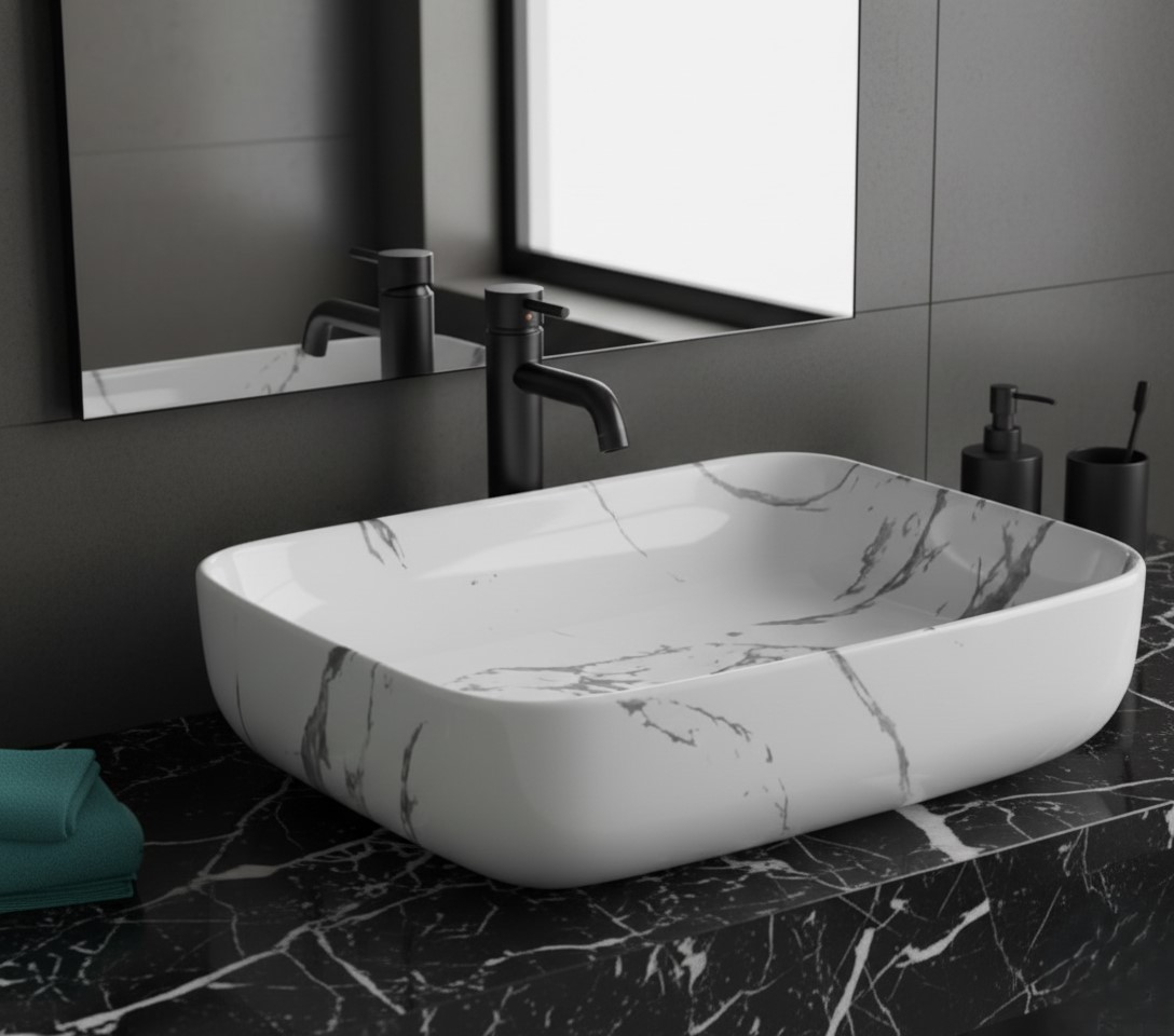 MS-2012 XYLOAN TABLE TOP BASIN GLOSSY (20"X16") - Image 2