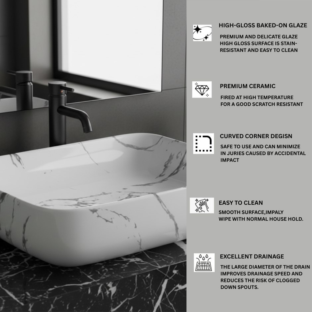 MS-2012 XYLOAN TABLE TOP BASIN GLOSSY (20"X16") - Image 4