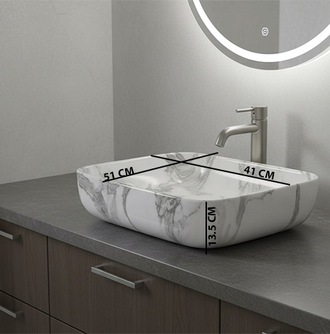 MS-2013 XYLOAN TABLE TOP BASIN GLOSSY (20"X16") - Image 3