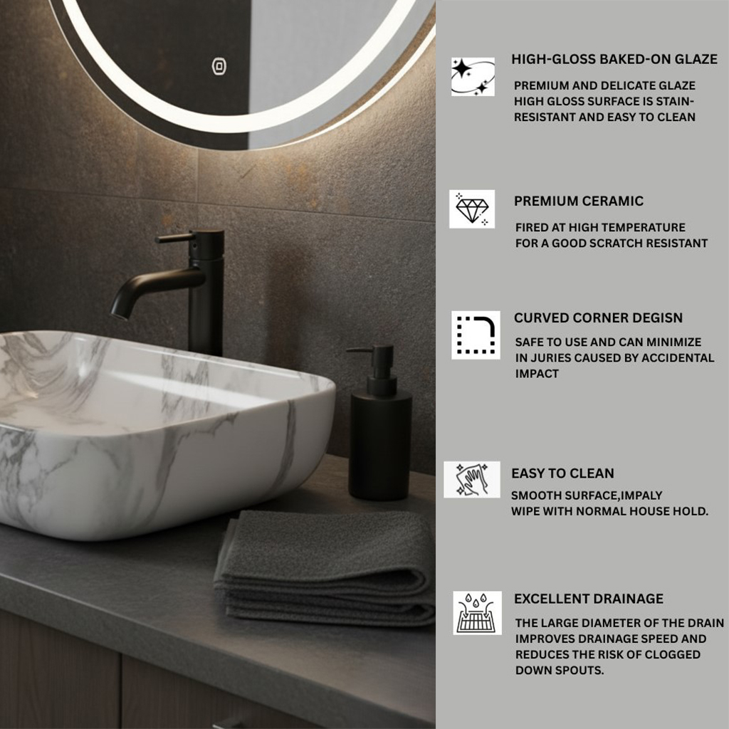 MS-2013 XYLOAN TABLE TOP BASIN GLOSSY (20"X16") - Image 4