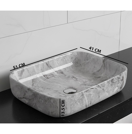 MS-2014 XYLOAN TABLE TOP BASIN GLOSSY (20"X16") - Image 3