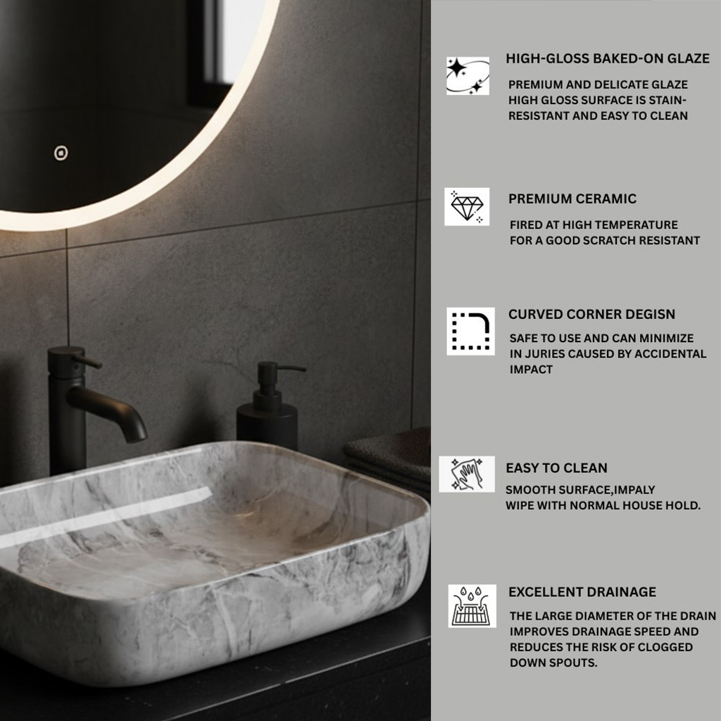 MS-2014 XYLOAN TABLE TOP BASIN GLOSSY (20"X16") - Image 4