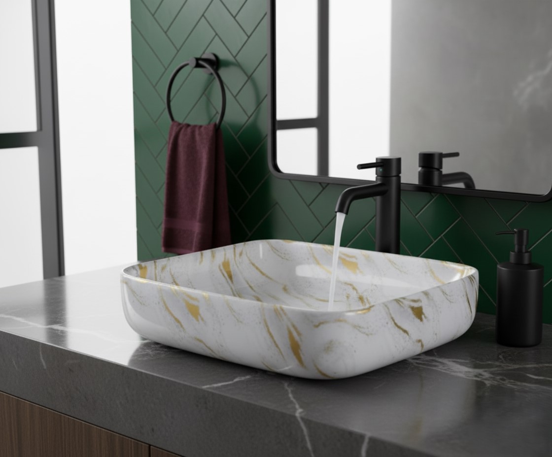 MS-2016 XYLOAN TABLE TOP BASIN GLOSSY (20"X16") - Image 2