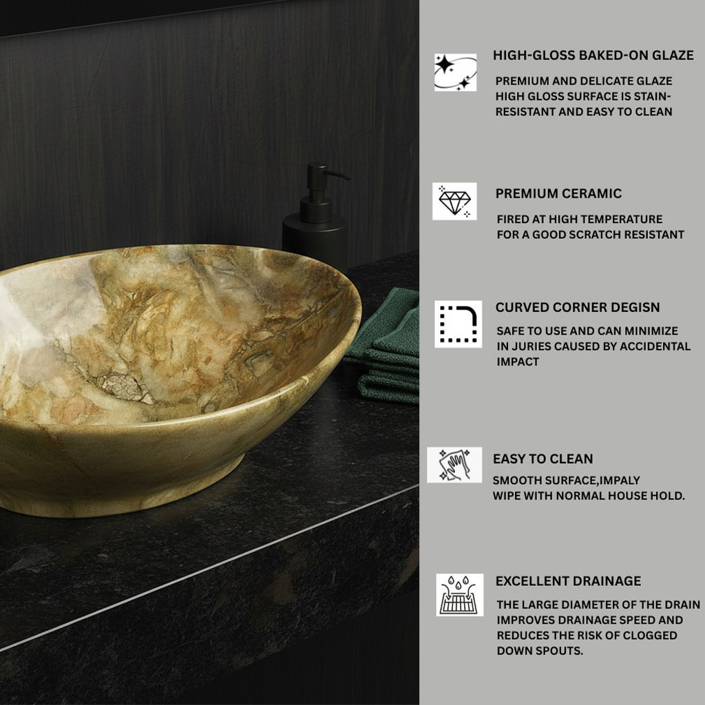 MS-202 XYLOAN TABLE TOP BASIN GLOSSY(16"X14") - Image 4