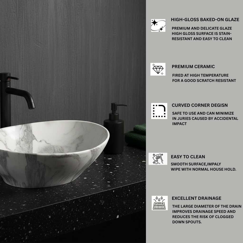 MS-203 XYLOAN TABLE TOP BASIN GLOSSY (16"X14") - Image 4