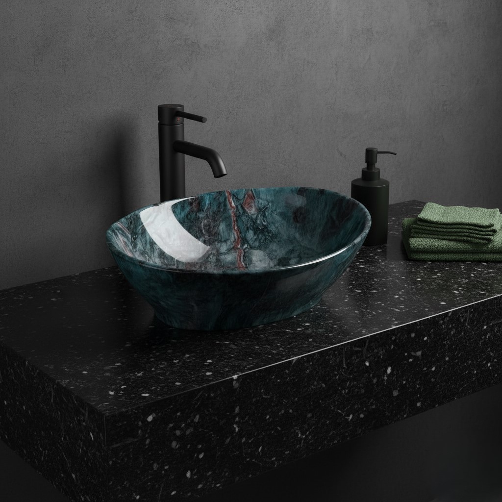 MS-204 XYLOAN TABLE TOP BASIN GLOSSY (16"X14") - Image 2
