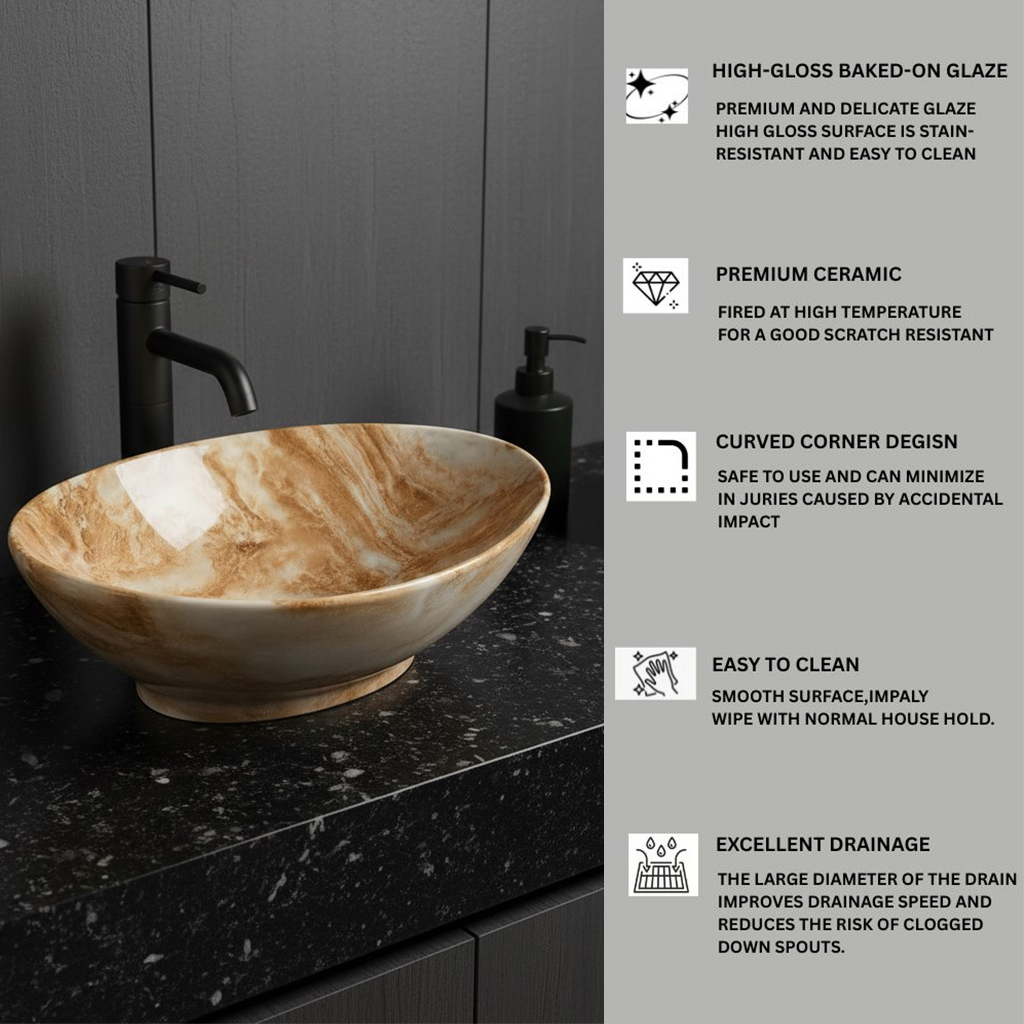 MS-205 XYLOAN TABLE TOP BASIN GLOSSY (16"X14") - Image 4