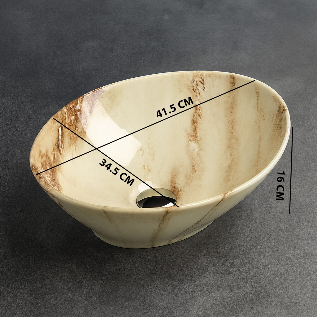 MS-207 XYLOAN TABLE TOP BASIN GLOSSY (16"X14") - Image 3