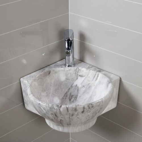 MS-2109 XYLOAN CORNER WALL MOUNTED BASIN GLOSSY (14"X14")