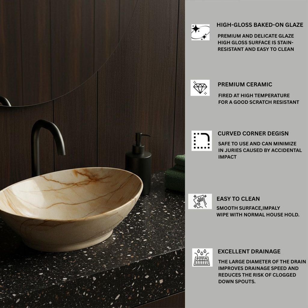MS-211 XYLOAN TABLE TOP BASIN GLOSSY (16"X14") - Image 4