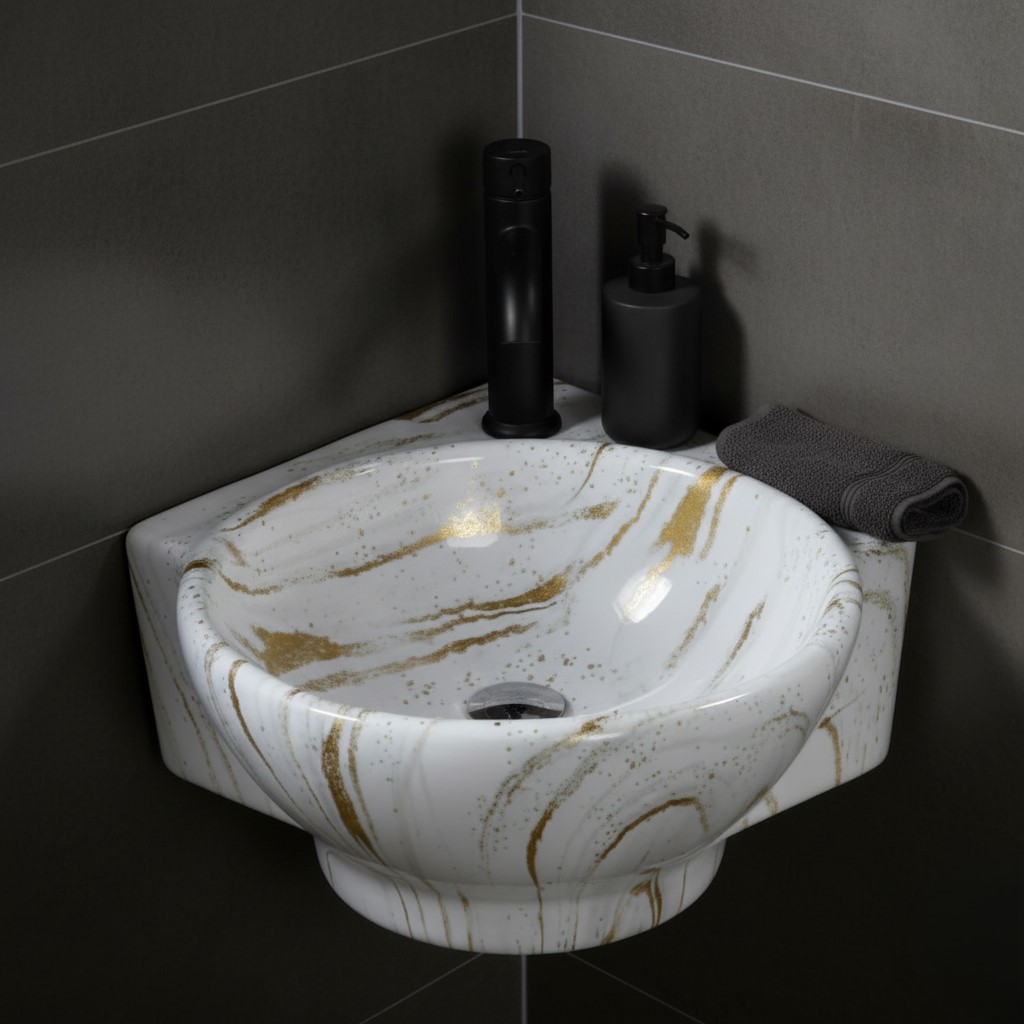MS-2111 XYLOAN CORNER WALL BASIN MATT (14"X14") - Image 2