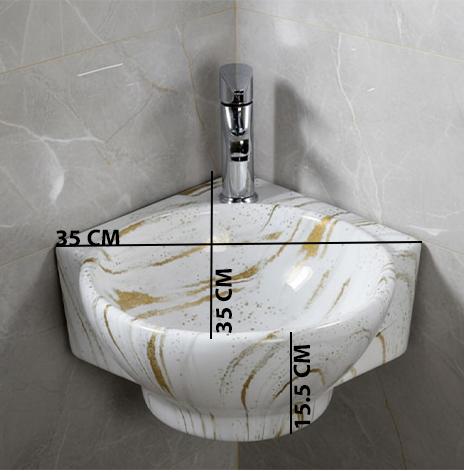 MS-2111 XYLOAN CORNER WALL BASIN MATT (14"X14") - Image 3