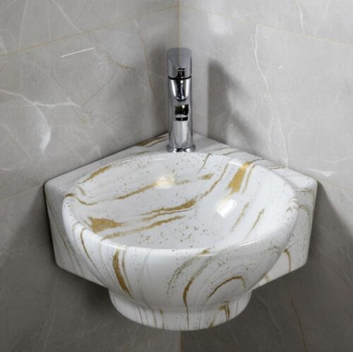 MS-2111 XYLOAN CORNER WALL BASIN MATT (14"X14")
