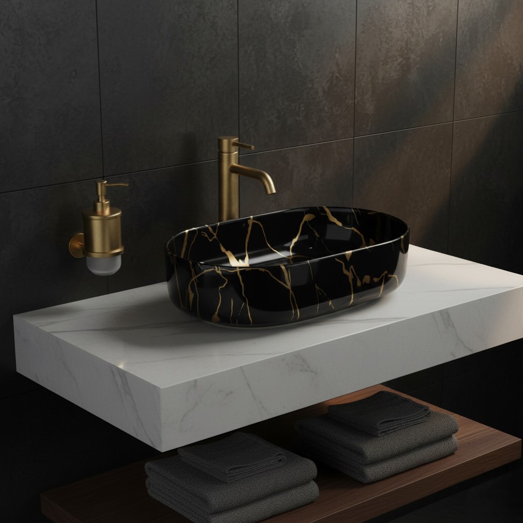 MS-2202 XYLOAN TABLE TOP BASIN GLOSSY (22"X14") - Image 2