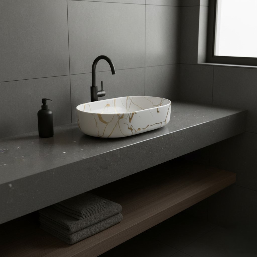MS-2203 XYLOAN TABLE TOP BASIN GLOSSY (22"X14") - Image 2