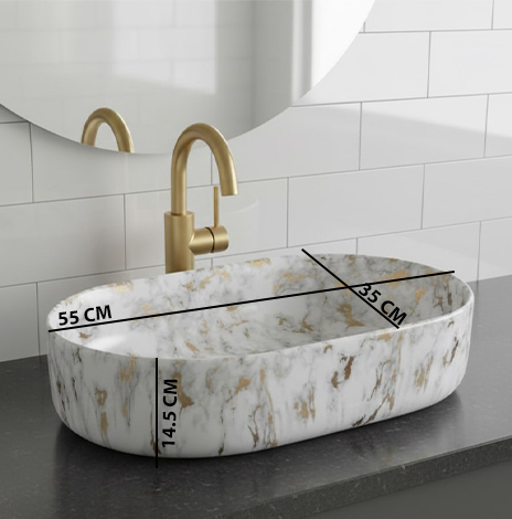 MS-2204 XYLOAN TABLE TOP BASIN GLOSSY (22"X14") - Image 3