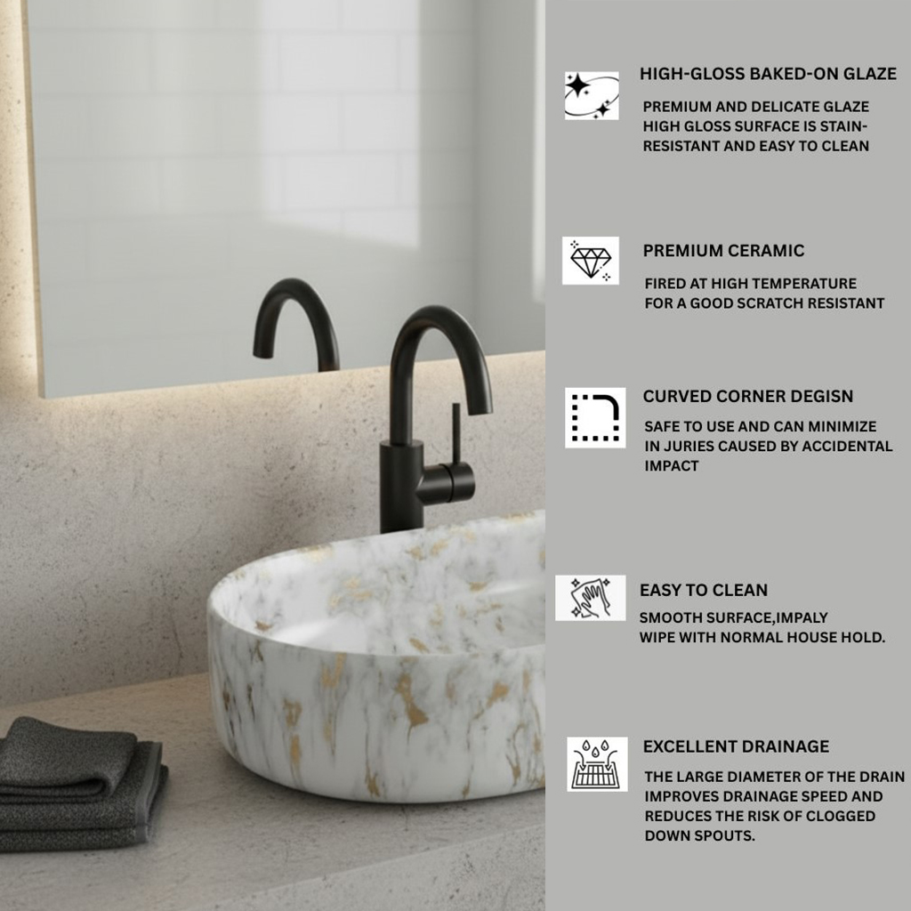MS-2204 XYLOAN TABLE TOP BASIN GLOSSY (22"X14") - Image 4