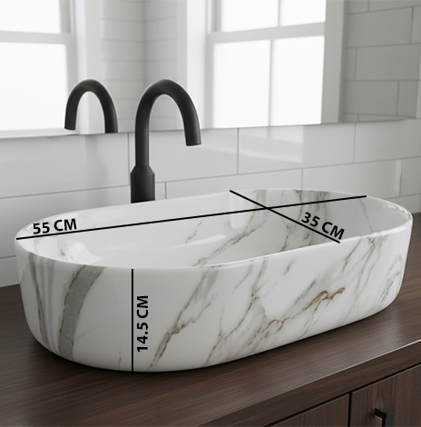 MS-2207 XYLOAN TABLE TOP BASIN GLOSSY (22"X14") - Image 3