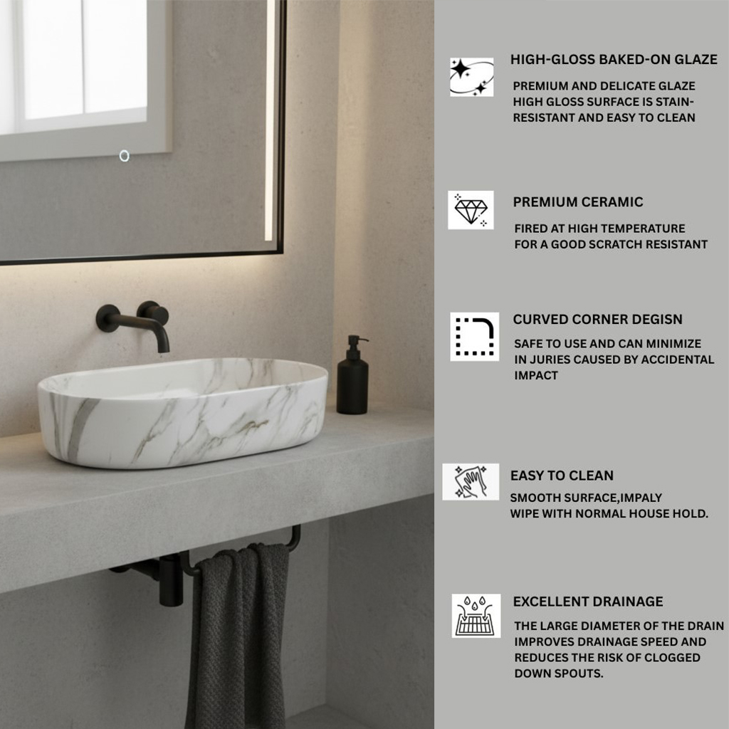 MS-2207 XYLOAN TABLE TOP BASIN GLOSSY (22"X14") - Image 4