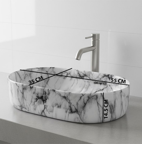 MS-2208 XYLOAN TABLE TOP BASIN GLOSSY (22"X14") - Image 3
