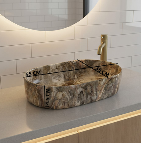 MS-2209 XYLOAN TABLE TOP BASIN GLOSSY (22"X14") - Image 3