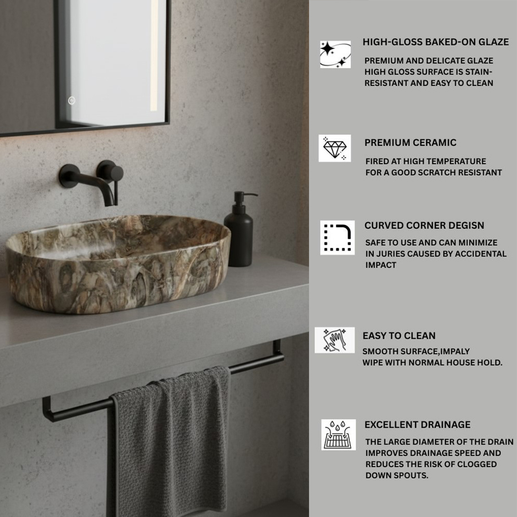 MS-2209 XYLOAN TABLE TOP BASIN GLOSSY (22"X14") - Image 4