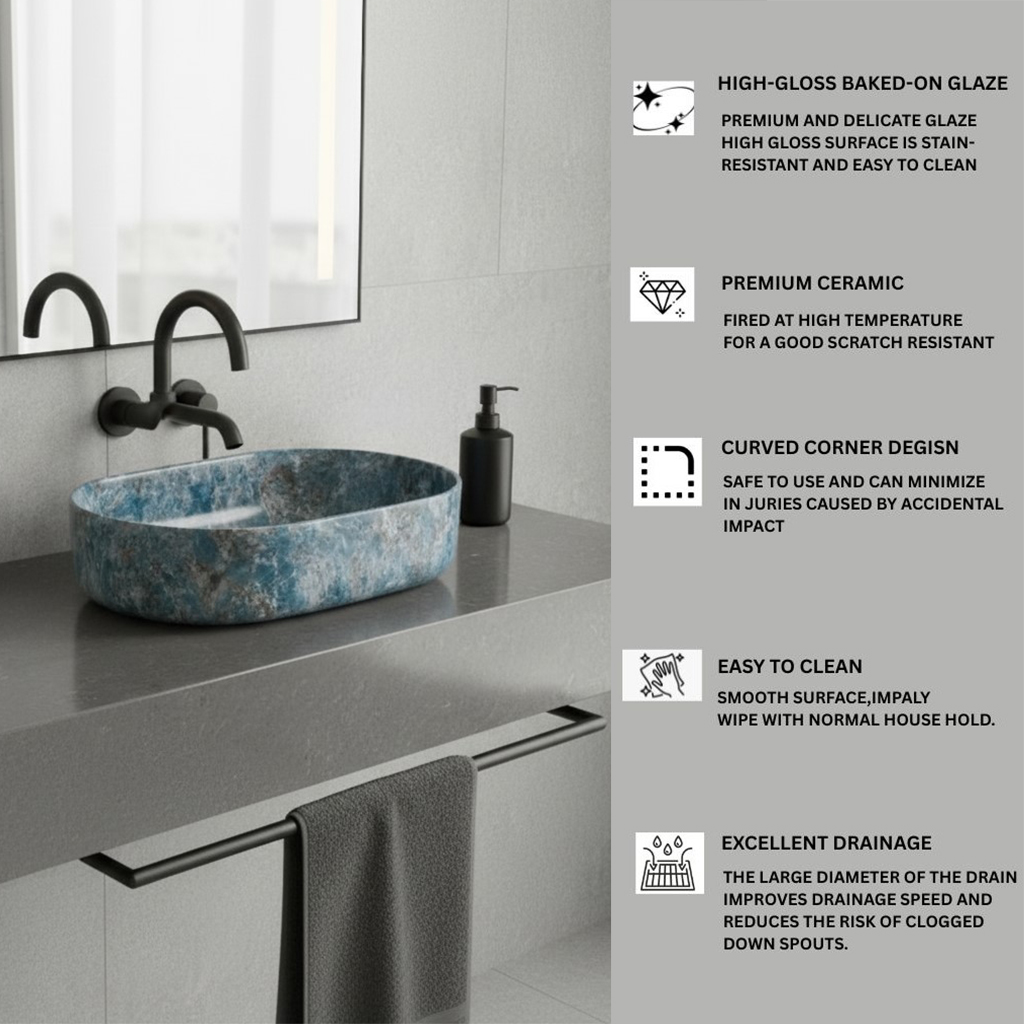 MS-2210 XYLOAN TABLE TOP BASIN GLOSSY (22"X14") - Image 4