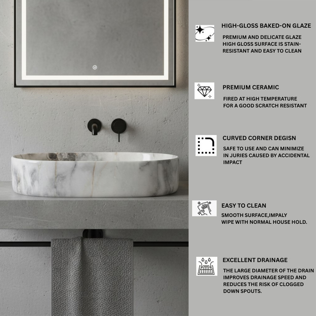 MS-2211 XYLOAN TABLE TOP BASIN GLOSSY (22"X14") - Image 4