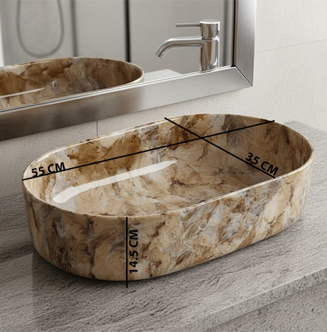 MS-2212 XYLOAN TABLE TOP BASIN GLOSSY (22"X14") - Image 3