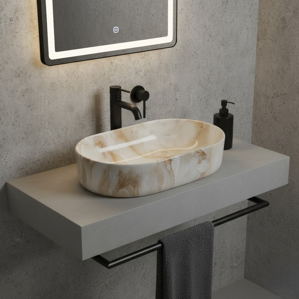 MS-2213 XYLOAN TABLE TOP BASIN GLOSSY (22"X14") - Image 2
