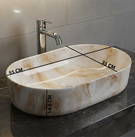 MS-2213 XYLOAN TABLE TOP BASIN GLOSSY (22"X14") - Image 3