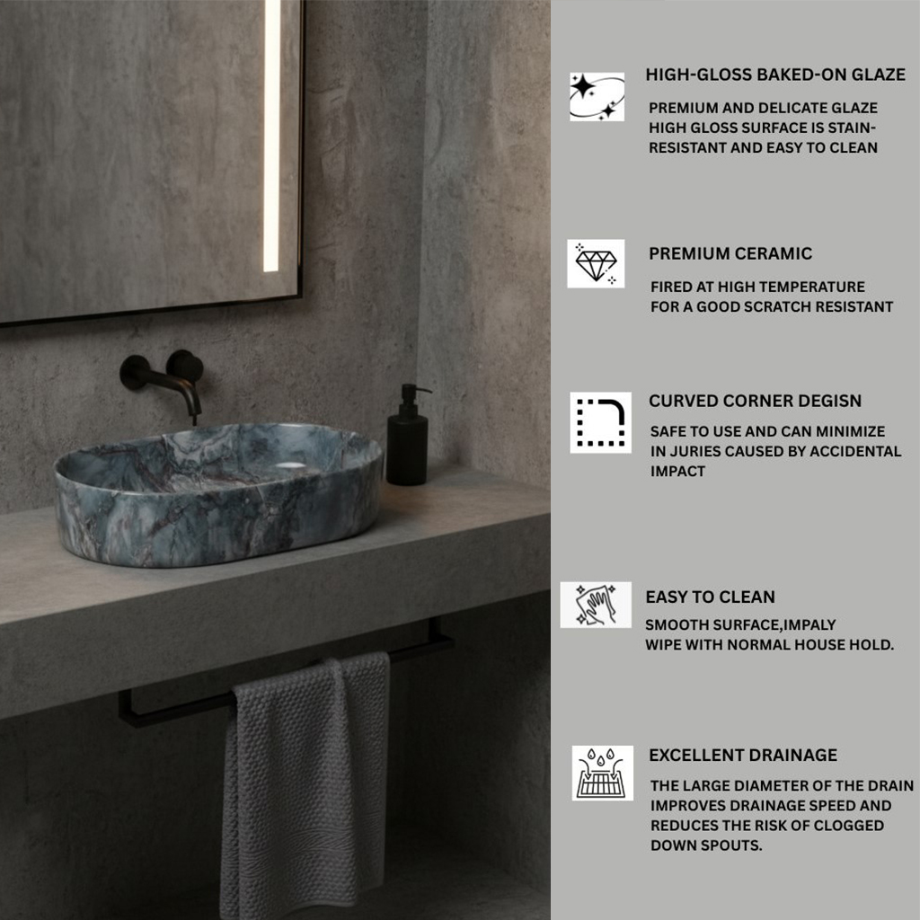 MS-2214 XYLOAN TABLE TOP BASIN GLOSSY (22"X14") - Image 4