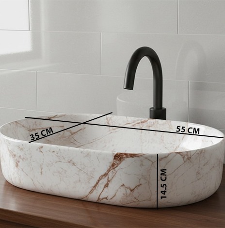 MS-2216 XYLOAN TABLE TOP BASIN GLOSSY (22"X14") - Image 3