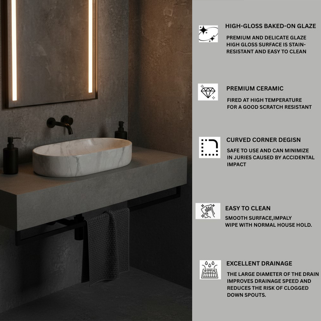 MS-2218 XYLOAN TABLE TOP BASIN GLOSSY (22"X14") - Image 4