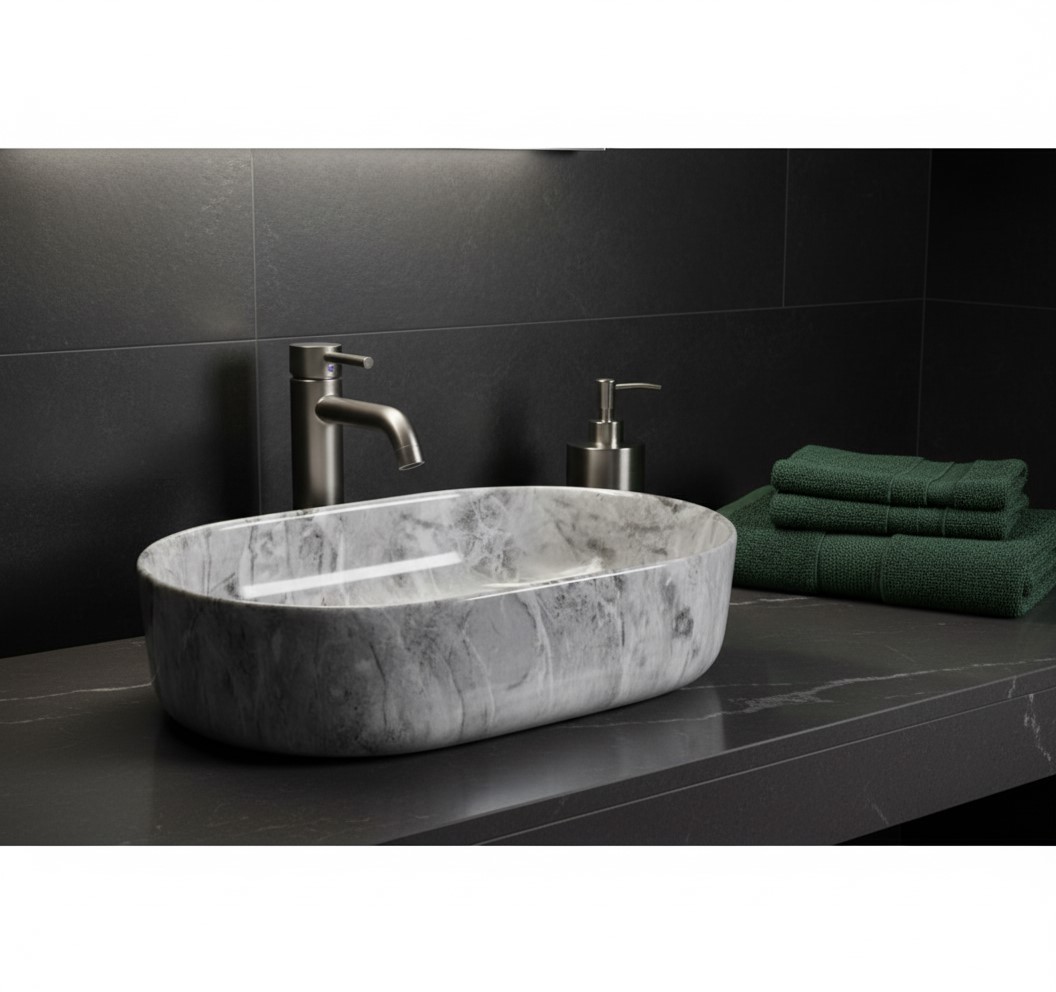 MS-2219 XYLOAN TABLE TOP BASIN GLOSSY (22"X14") - Image 2