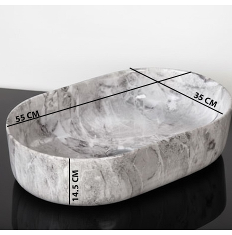 MS-2219 XYLOAN TABLE TOP BASIN GLOSSY (22"X14") - Image 3