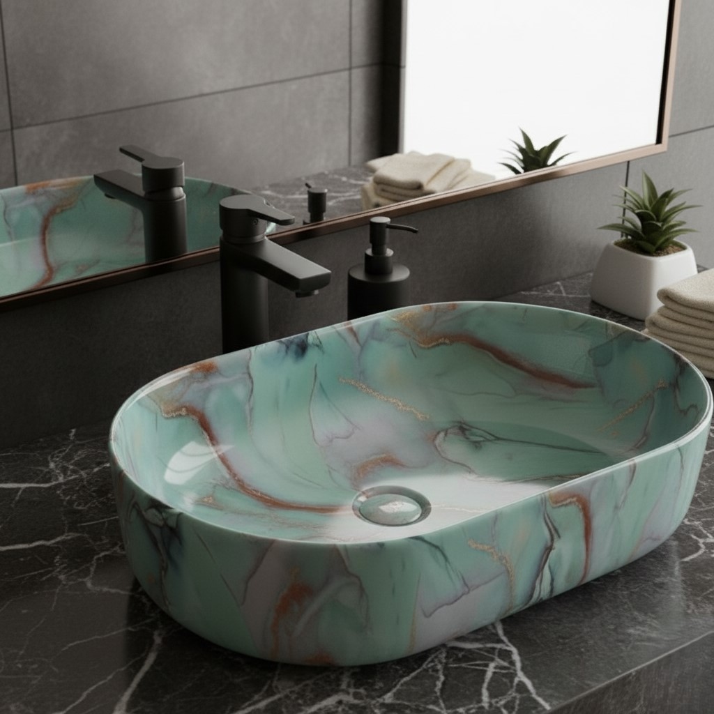 MS-2222 XYLOAN TABLE TOP BASIN GLOSSY (22"X14") - Image 2