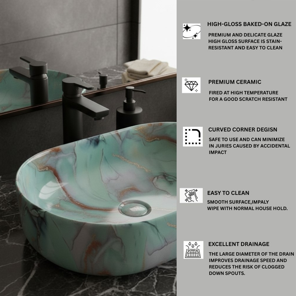 MS-2222 XYLOAN TABLE TOP BASIN GLOSSY (22"X14") - Image 4