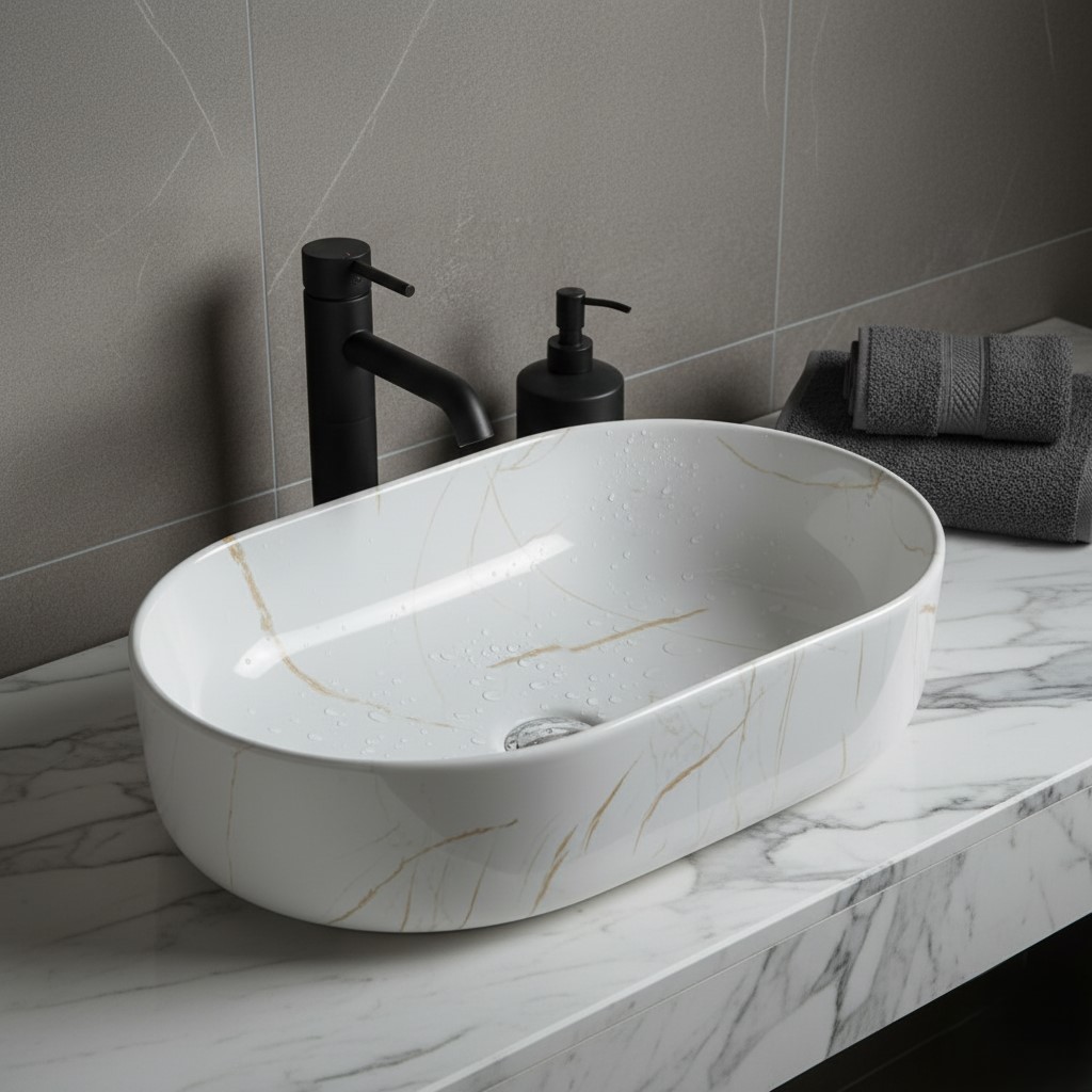 MS-2224 XYLOAN TABLE TOP BASIN GLOSSY (22"X14") - Image 2