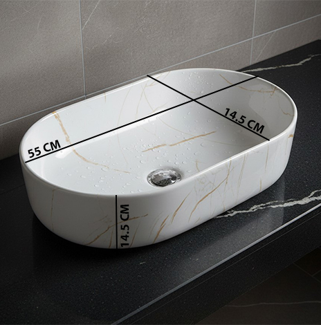MS-2224 XYLOAN TABLE TOP BASIN GLOSSY (22"X14") - Image 3