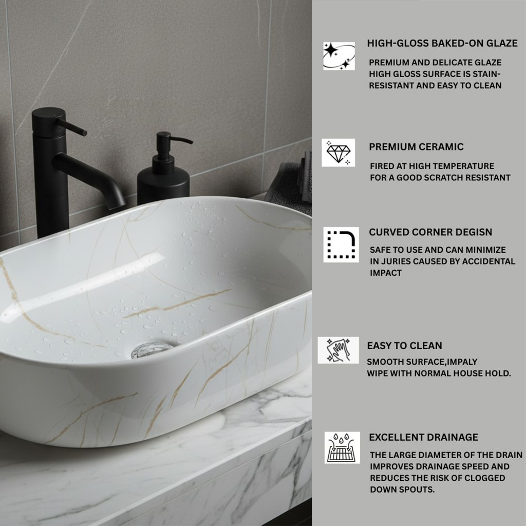 MS-2224 XYLOAN TABLE TOP BASIN GLOSSY (22"X14") - Image 4