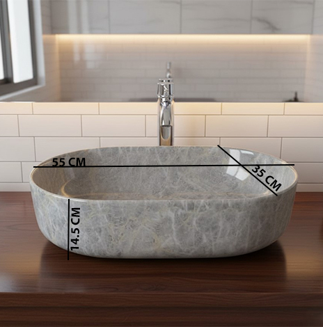 MS-2225 XYLOAN TABLE TOP BASIN GLOSSY (22"X14") - Image 3