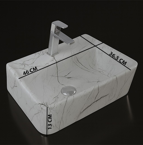 MS-2306 XYLOAN WALL MOUNTED BASIN GLOSSY (18"X14") - Image 3